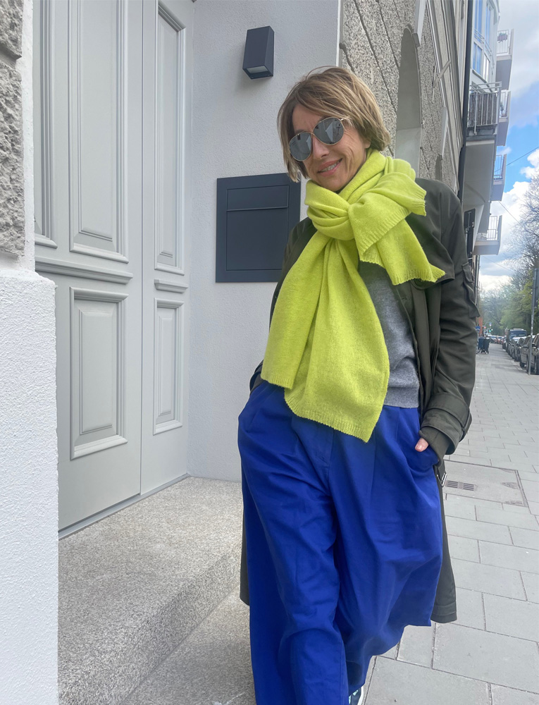Cashmere Travel Wrap 'Lime Punch' 