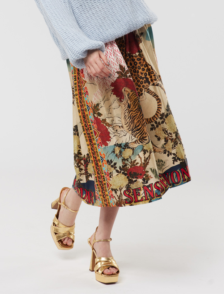 Printed Midi Skirt 'Oriental'