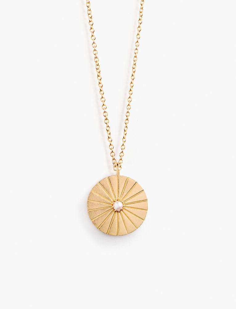 Pearl Sundial Gold Halskette