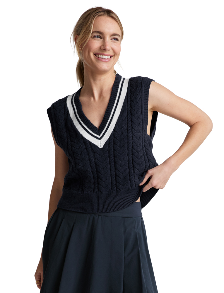 The Cable Knit Vest 'Nocturnal Navy'