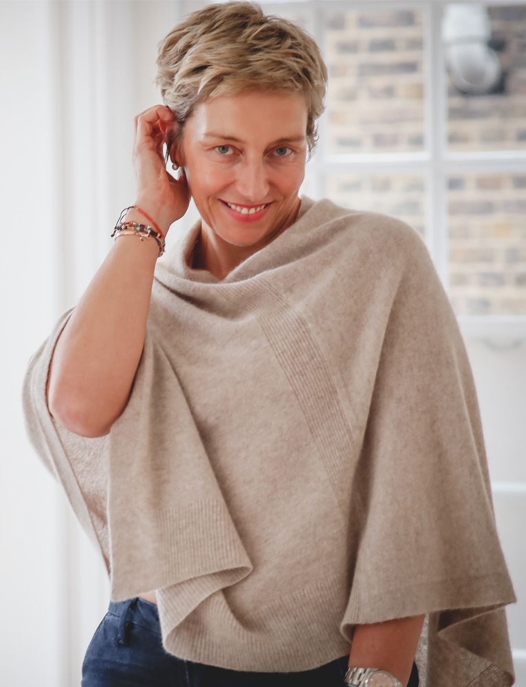 Cashmere Poncho 'Cocoon' 