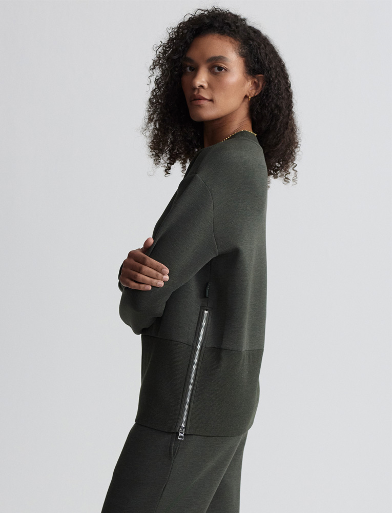 Lowry Longline Sweat 'Olive Marl'